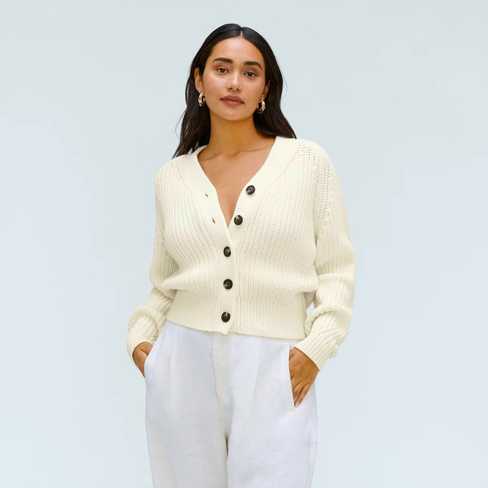 Everlane texture cotton cardigan - Cream colour size S